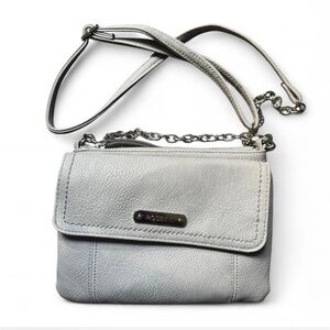 ROSETTI Gray Crossbody Bag W/ Silver Chain Straps